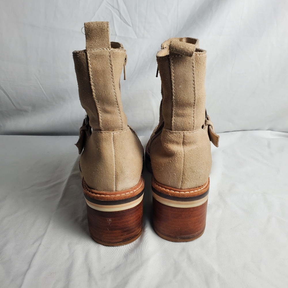 Anthropologie Bernardo Scout Suede Buckle Booties 8M - Picture 5 of 16